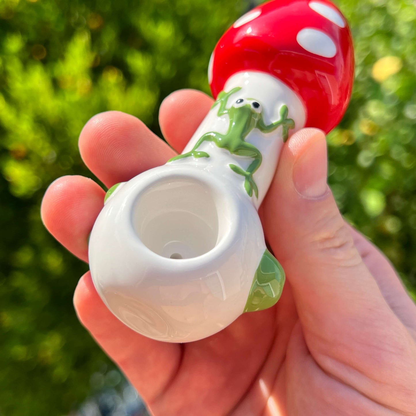 mushroom pipe with frog