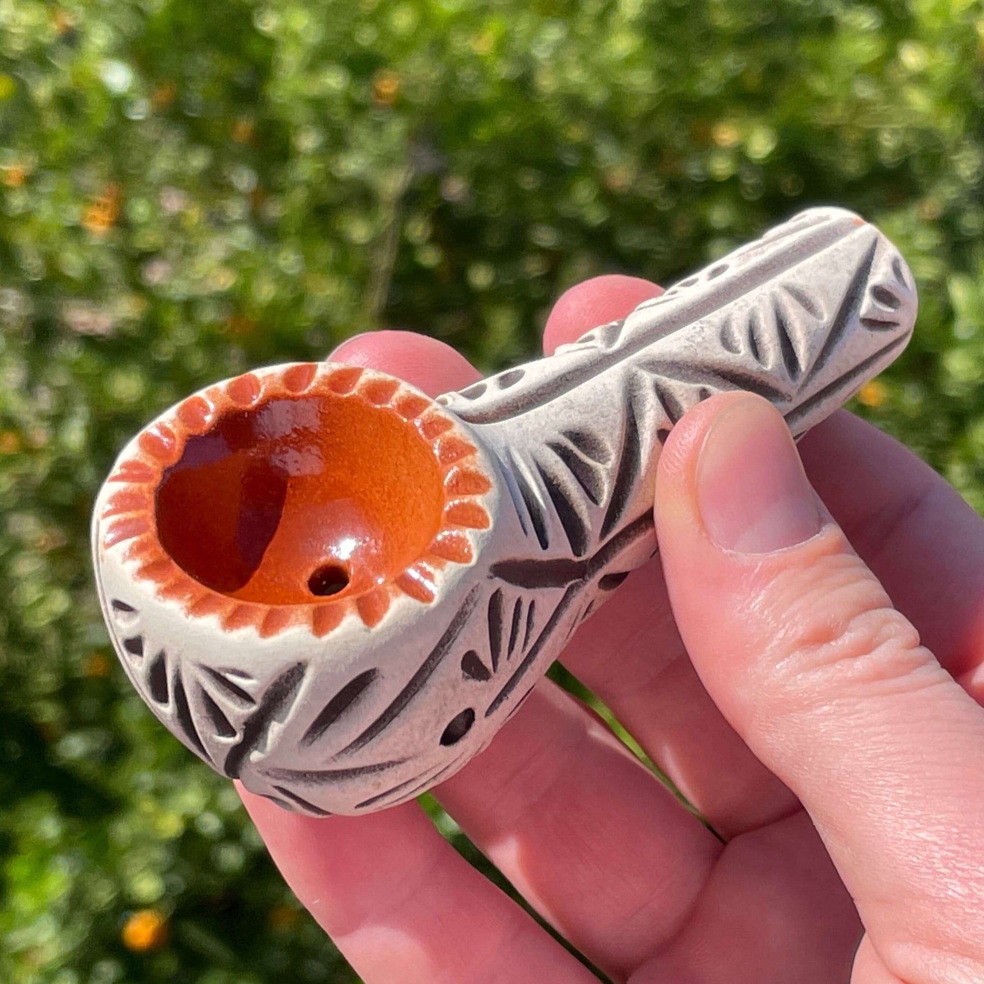 Carved Hand Pipe Cosmos Art Ceramics Carved Hand Pipe Cosmos Art Ceramics