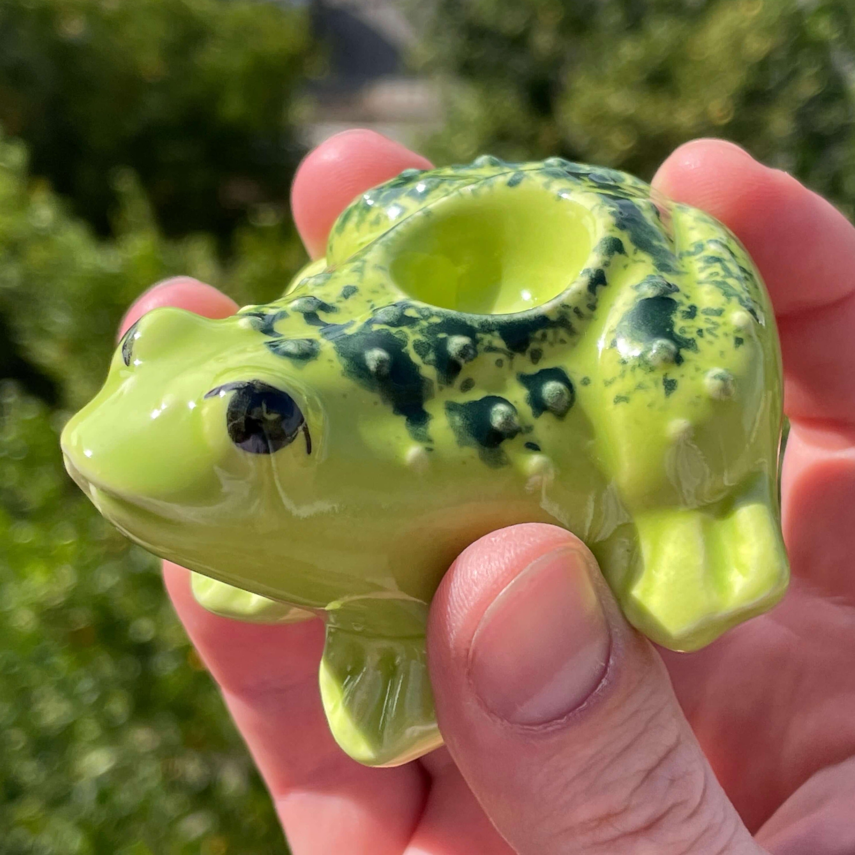 Frog Pipe Cute Ceramic Smoking Froggy Pipe by Cosmos Art Ceramics