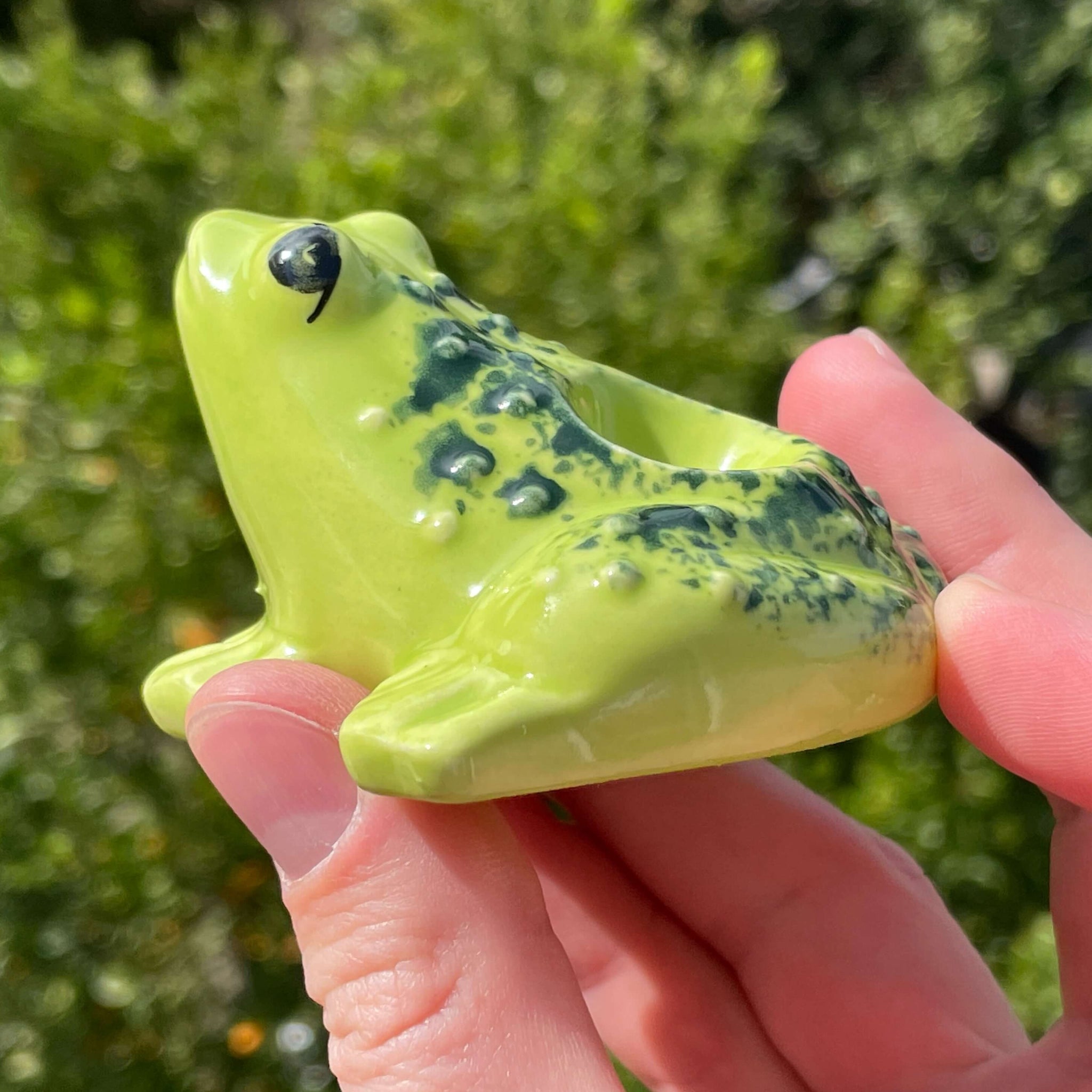 Frog Pipe Cute Ceramic Smoking Froggy Pipe by Cosmos Art Ceramics
